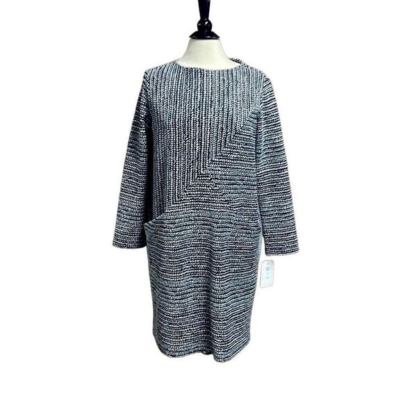 Clara Sun Woo Black & White Long Sleeve Dress Size Medium NWT